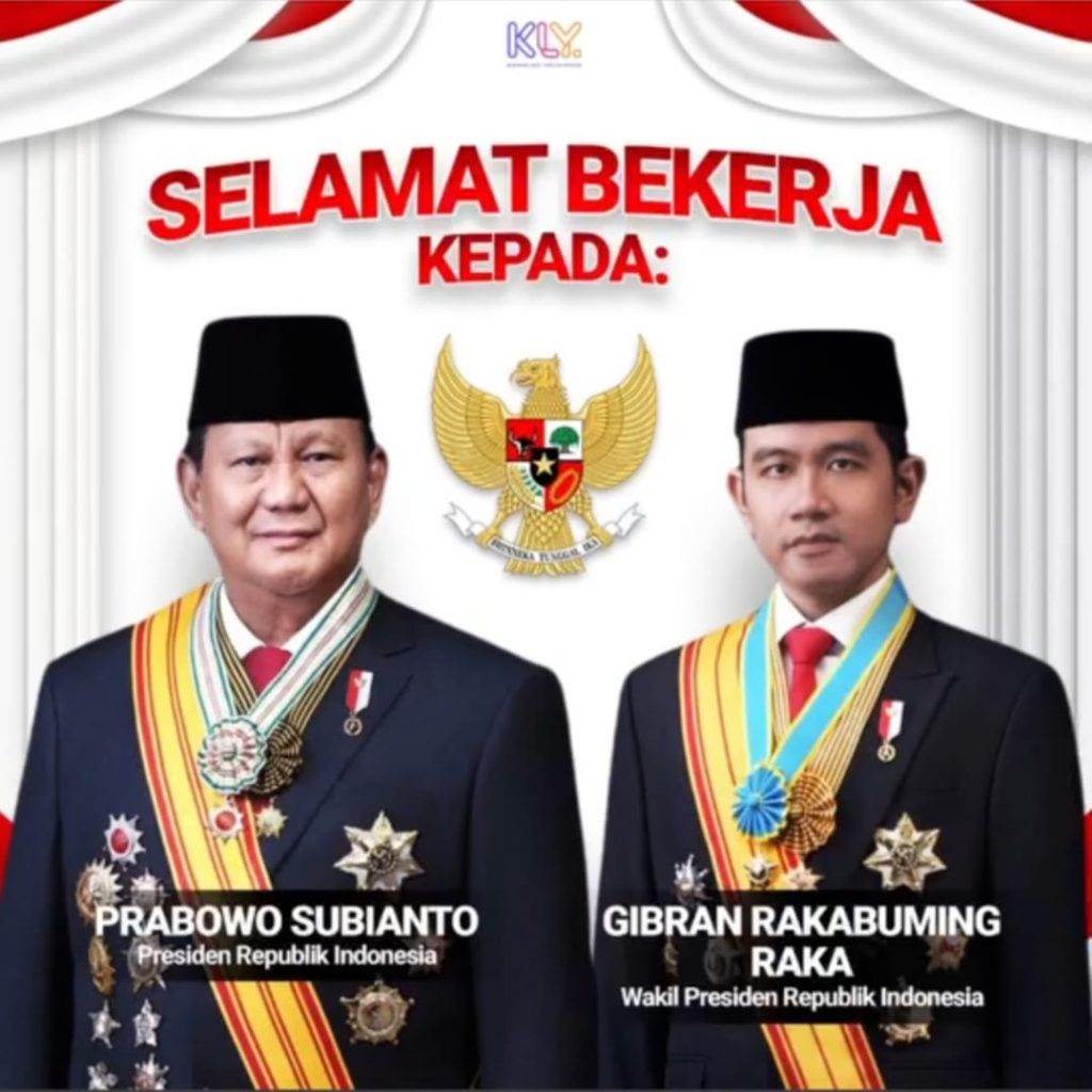 Presiden Republik Indonesia Prabowo Subianto dan Wakil Presiden Republik Indonesia Gibran Rakabuming Raka.