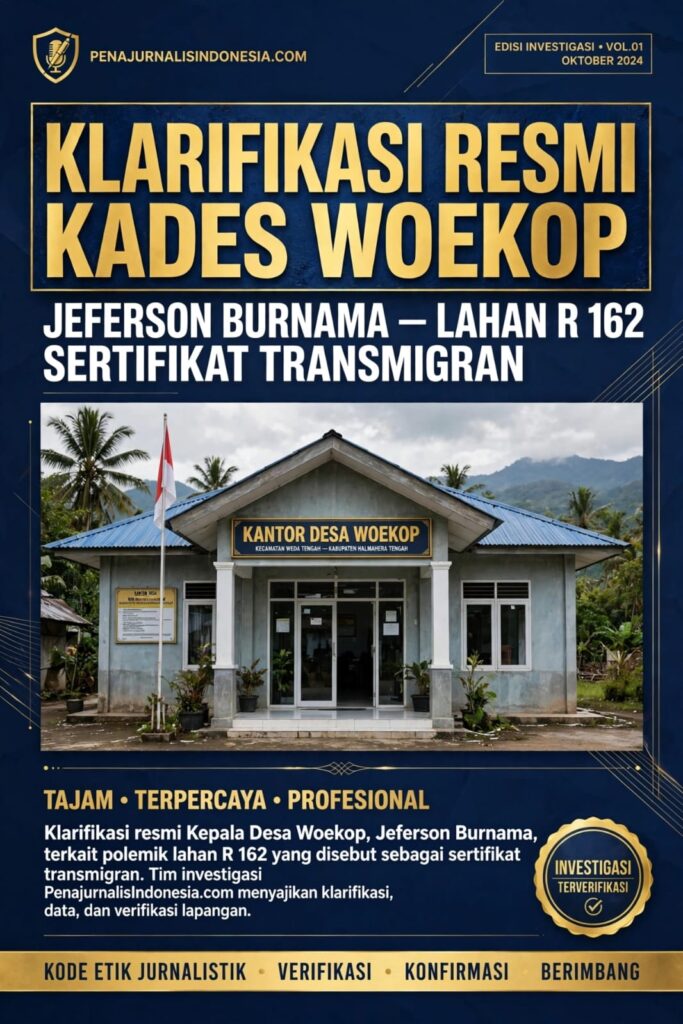 KLARIFIKASI KADES WOEKOP JEFERSON BURNAMA TERKAIT LAHAN “R” BERSERTIFIKAT HAK MILIK TRANSMIGRAN